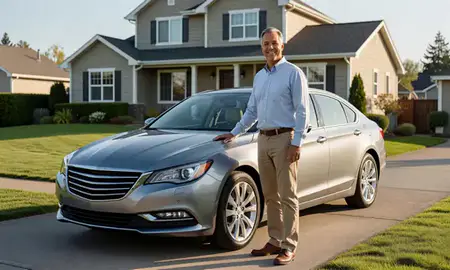 Customer with their delivered car in Tualatin, Oregon, United States