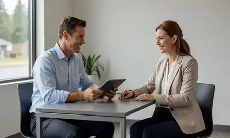Customer discussing car shipping options in West Linn, Oregon, United States