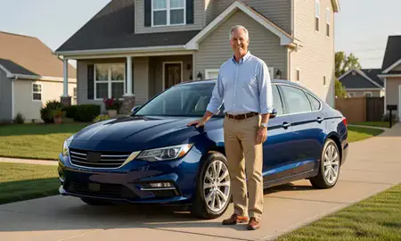 Customer with their delivered car in Allentown, Pennsylvania, United States