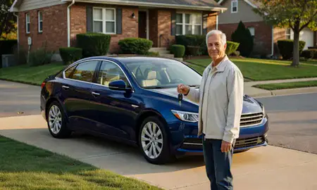 Car delivered to a driveway in Allentown, Pennsylvania, United States