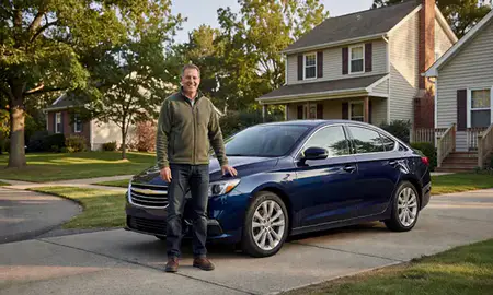 Customer with their delivered car in Allison Park, Pennsylvania, United States