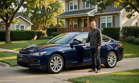 Car delivered to a driveway in Allison Park, Pennsylvania, United States