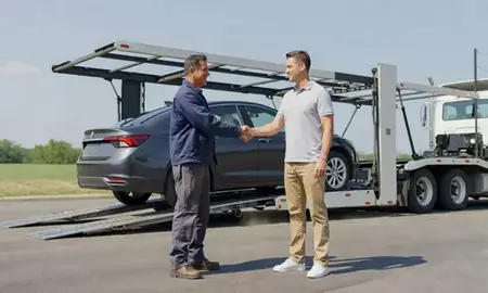 Vehicle owner beside their delivered car in Allison Park, Pennsylvania, United States