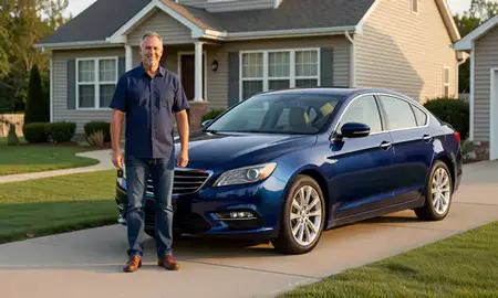Car delivered to a driveway in Altoona, Pennsylvania, United States