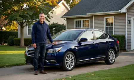 Customer with their delivered car in Baldwin, Pennsylvania, United States