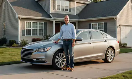 Customer with their delivered car in Bethel Park, Pennsylvania, United States