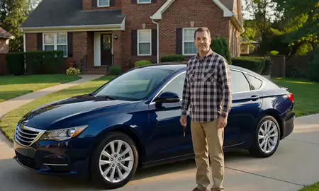 Car delivered to a driveway in Bethel Park, Pennsylvania, United States