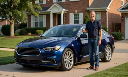 Car delivered to a driveway in Drexel Hill, Pennsylvania, United States