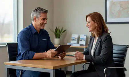 Customer discussing car shipping options in Erie, Pennsylvania, United States