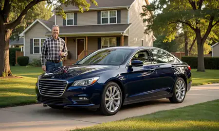 Car delivered to a driveway in Hazleton, Pennsylvania, United States
