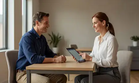 Customer discussing car shipping options in Lancaster, Pennsylvania, United States