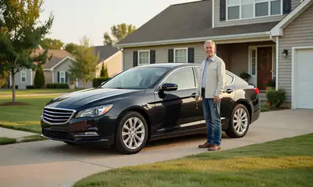 Car delivered to a driveway in Monroeville, Pennsylvania, United States