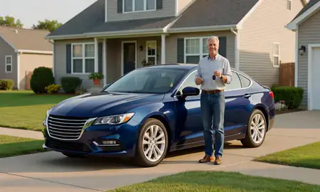 Car delivered to a driveway in Norristown, Pennsylvania, United States