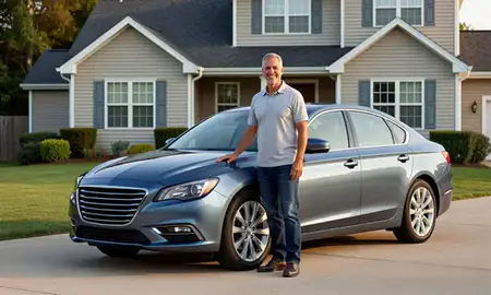 Customer with their delivered car in Plum, Pennsylvania, United States
