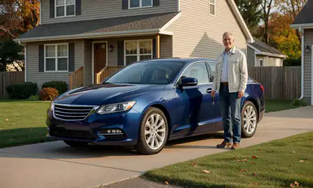 Car delivered to a driveway in Plum, Pennsylvania, United States