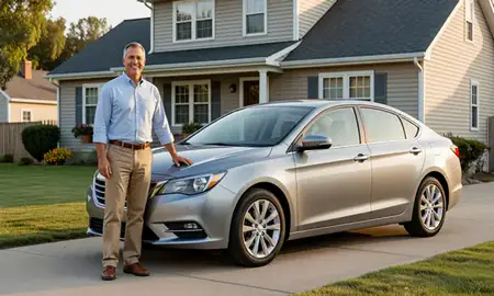 Customer with their delivered car in Pottstown, Pennsylvania, United States