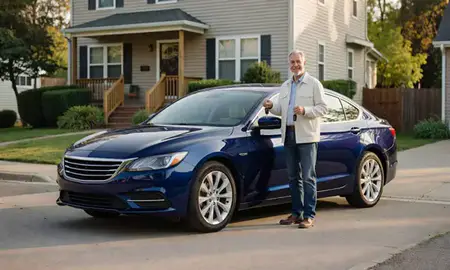 Car delivered to a driveway in Scranton, Pennsylvania, United States