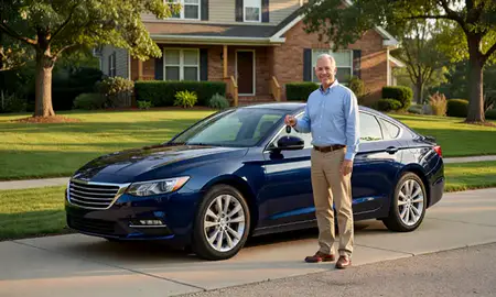 Car delivered to a driveway in State College, Pennsylvania, United States
