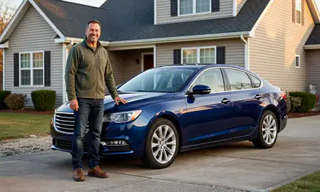 Customer with their delivered car in Wilkes-Barre, Pennsylvania, United States