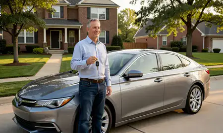 Car delivered to a driveway in Wilkes-Barre, Pennsylvania, United States