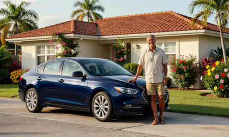 Customer with their delivered car in Puerto Rico, United States