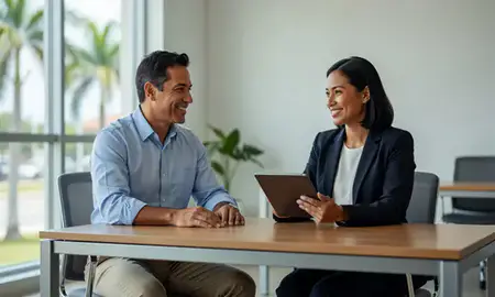 Customer discussing car shipping options in Puerto Rico, United States
