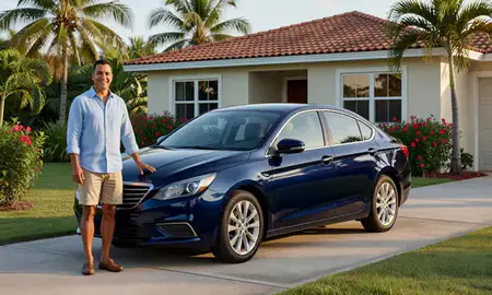 Customer with their delivered car in Aguadilla, Puerto Rico, United States