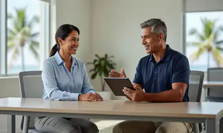 Customer discussing car shipping options in Aguadilla, Puerto Rico, United States
