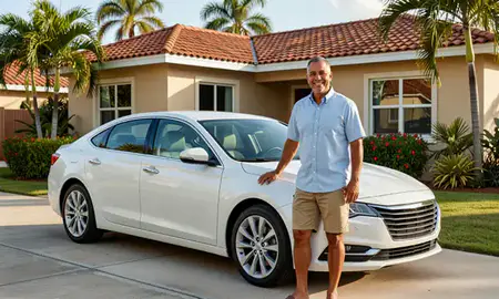 Customer with their delivered car in Arecibo, Puerto Rico, United States