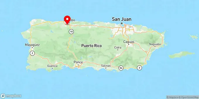 Map of Arecibo, Puerto Rico, United States