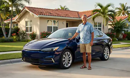 Customer with their delivered car in Bayamón, Puerto Rico, United States