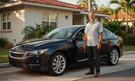 Car delivered to a driveway in Bayamón, Puerto Rico, United States