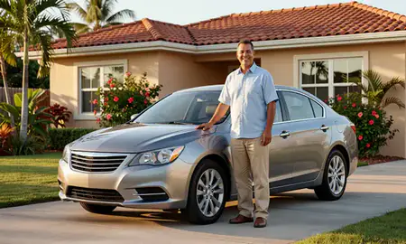 Customer with their delivered car in Candelaria, Puerto Rico, United States