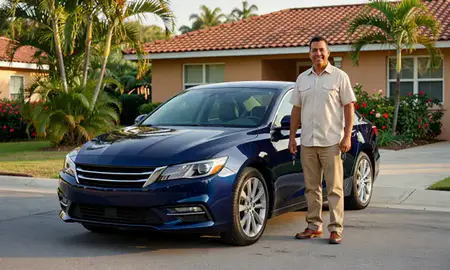 Car delivered to a driveway in Candelaria, Puerto Rico, United States