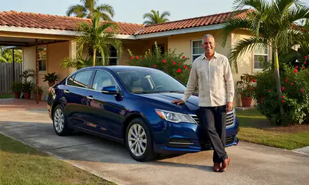 Customer with their delivered car in Caño Martin Peña, Puerto Rico, United States