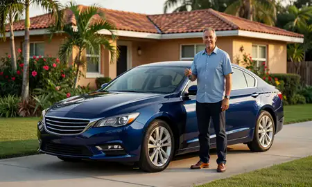 Car delivered to a driveway in Canóvanas, Puerto Rico, United States