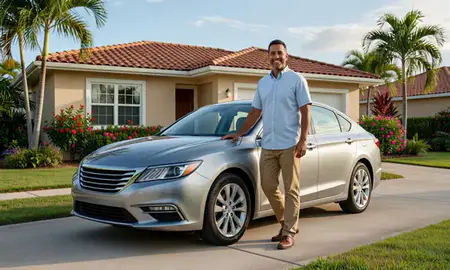 Customer with their delivered car in Carolina, Puerto Rico, United States