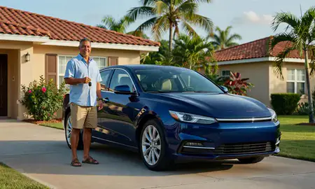 Car delivered to a driveway in Carolina, Puerto Rico, United States