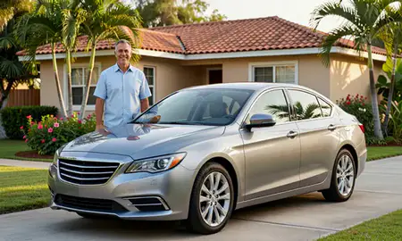 Customer with their delivered car in Cataño, Puerto Rico, United States