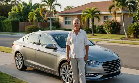Car delivered to a driveway in Fajardo, Puerto Rico, United States