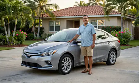 Customer with their delivered car in Guaynabo, Puerto Rico, United States
