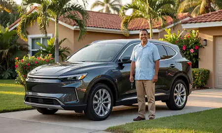 Car delivered to a driveway in Guaynabo, Puerto Rico, United States