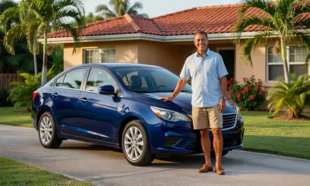 Customer with their delivered car in Hormigueros, Puerto Rico, United States
