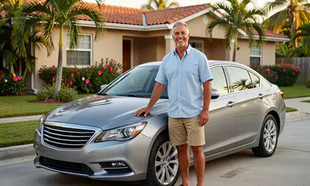 Customer with their delivered car in Manatí, Puerto Rico, United States