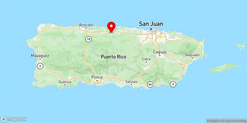 Map of Manatí, Puerto Rico, USA