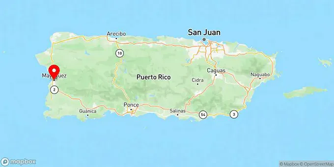 Map of Mayagüez, Puerto Rico, United States