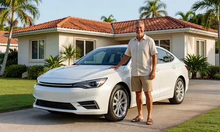 Customer with their delivered car in Río Grande, Puerto Rico, United States