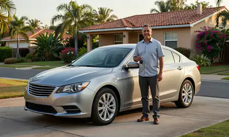 Car delivered to a driveway in San Antonio, Puerto Rico, United States
