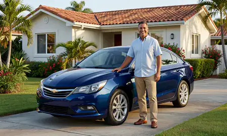 Customer with their delivered car in San Germán, Puerto Rico, United States