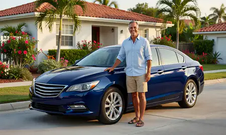 Customer with their delivered car in San Juan, Puerto Rico, United States